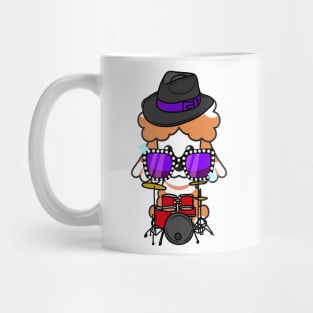 Cute French Poodle jamming on the drums Mug